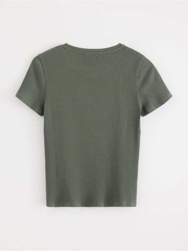 Ribbed short sleeve top - 8555247-7431