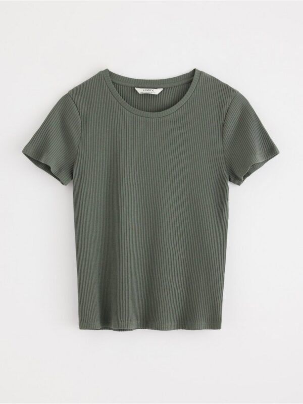 Ribbed short sleeve top - 8555247-7431
