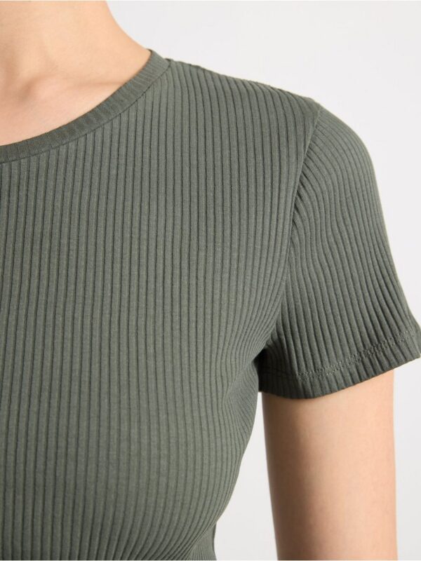 Ribbed short sleeve top - 8555247-7431