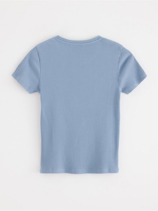 Ribbed short sleeve top - 8555247-8001