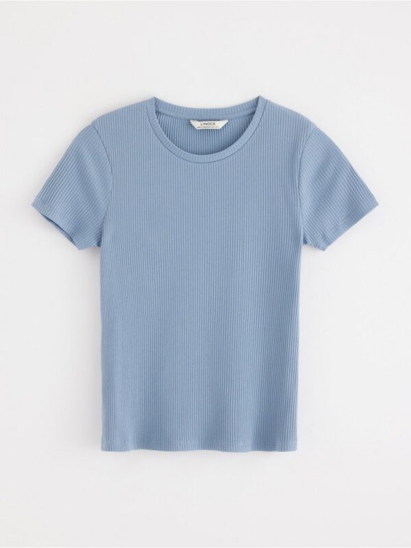 Ribbed short sleeve top - 8555247-8001