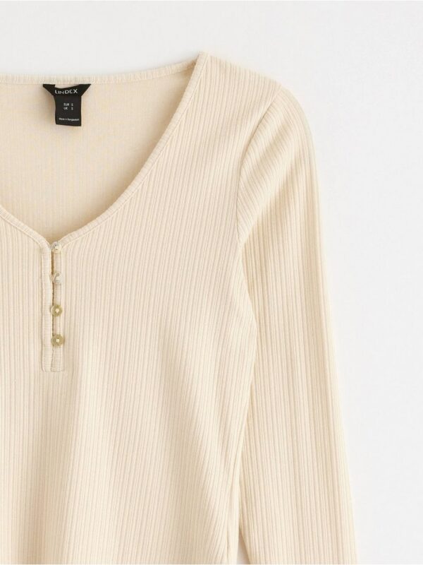 Ribbed long sleeved top - 3001310-1230