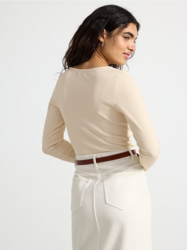 Ribbed long sleeved top - 3001310-1230