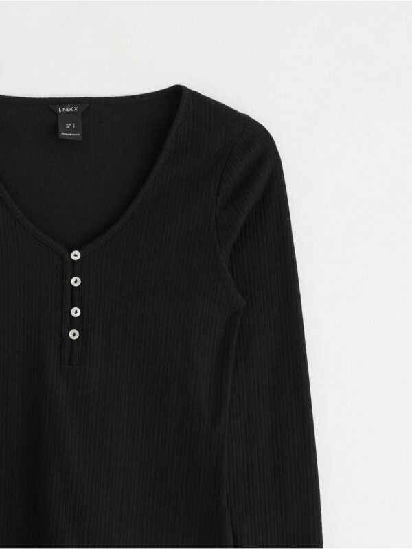 Ribbed long sleeved top - 3001310-80