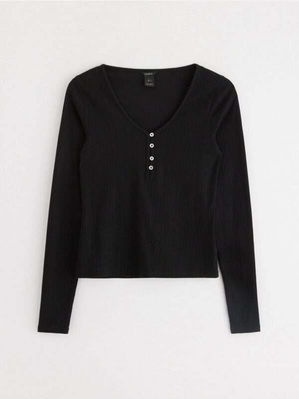 Ribbed long sleeved top - 3001310-80