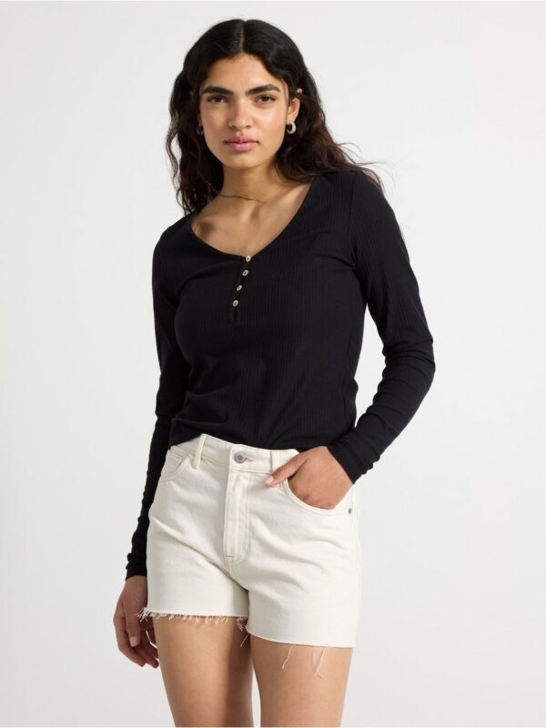 Ribbed long sleeved top - 3001310-80