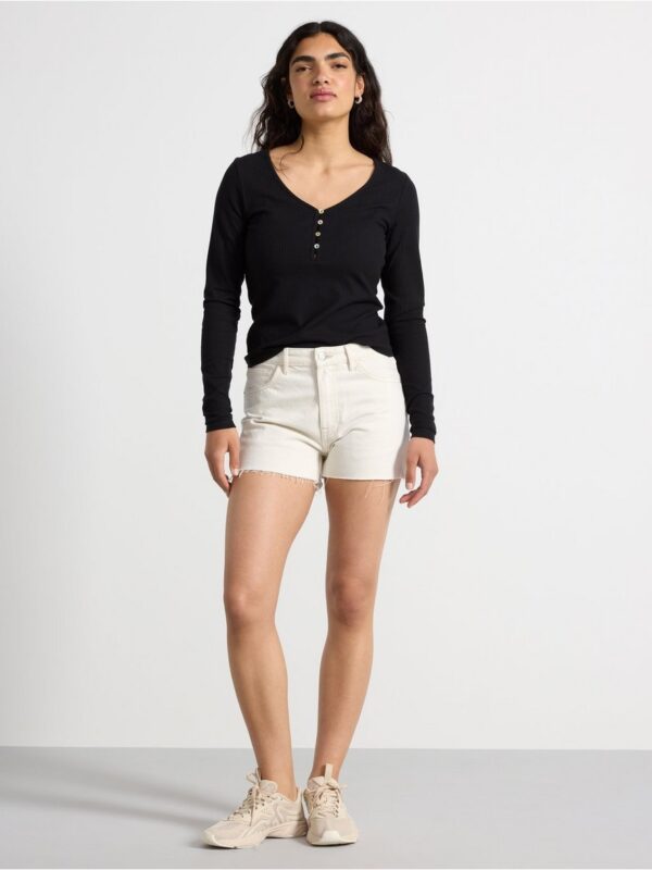 Ribbed long sleeved top - 3001310-80