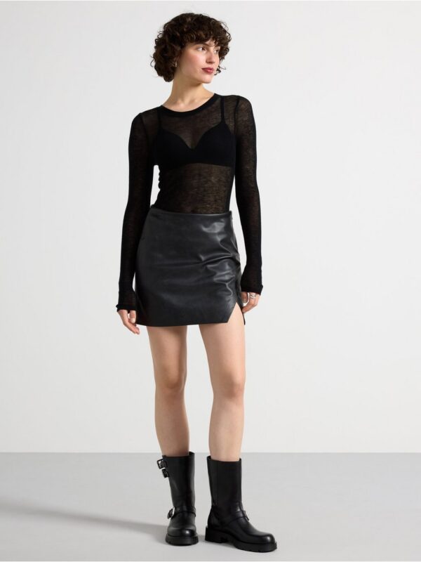 Skirt in imitation leather - 3001443-80