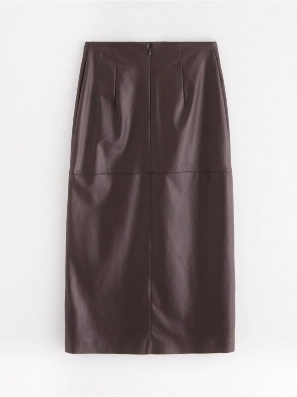 Midi skirt in imitation leather - 3001746-2599