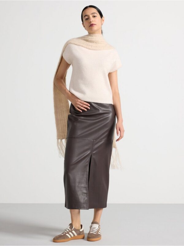 Midi skirt in imitation leather - 3001746-2599
