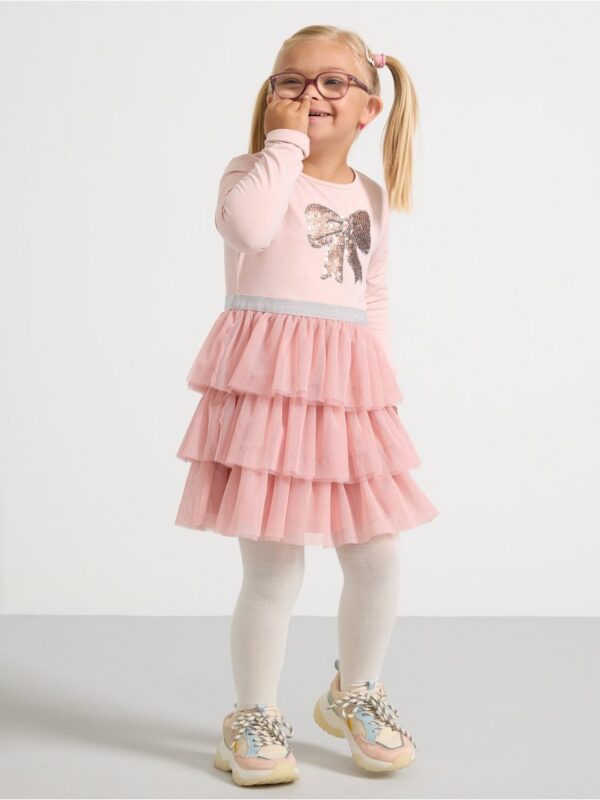 Long-sleeved flounce dress - 3001947-6907