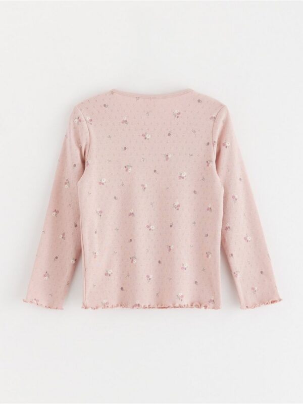 Pointelle knitted long sleeved top - 3001964-7351