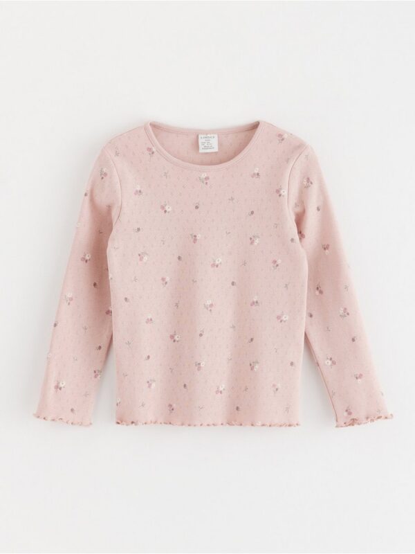 Pointelle knitted long sleeved top - 3001964-7351