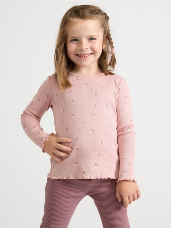Pointelle knitted long sleeved top - 3001964-7351
