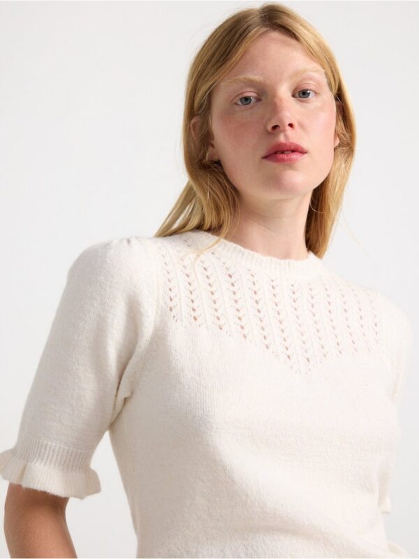 Knitted short-sleeved top - 3002067-7488