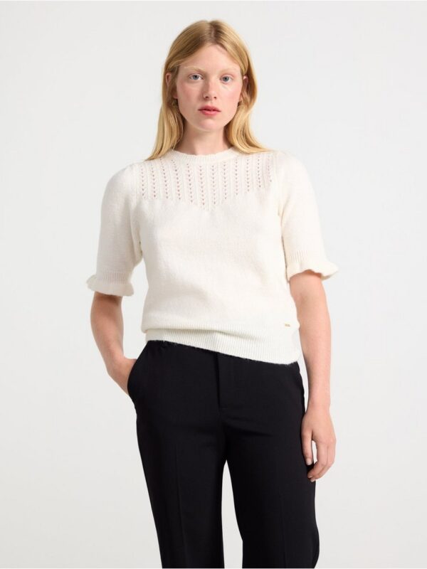 Knitted short-sleeved top - 3002067-7488