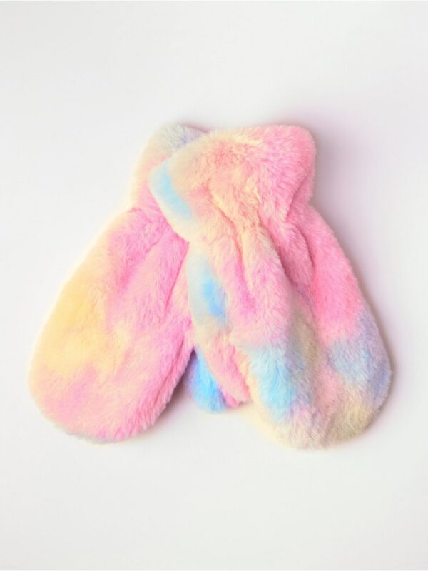 Mittens in faux fur - 3002488-1080