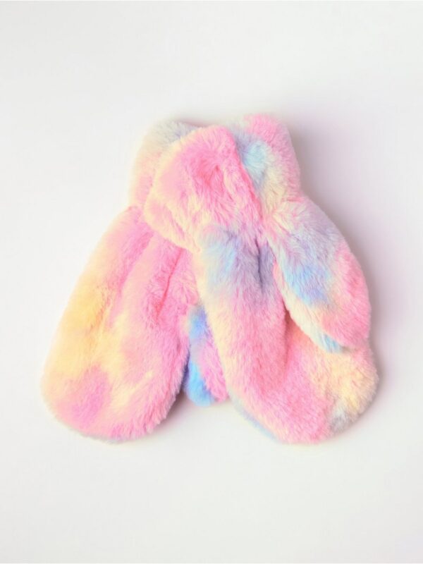 Mittens in faux fur - 3002488-1080