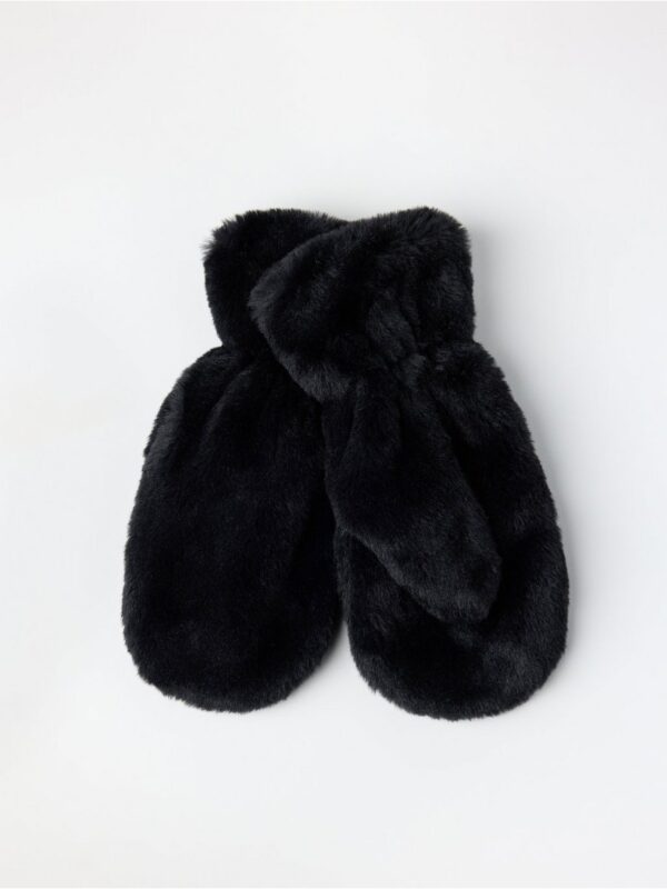 Mittens in faux fur - 3002488-80
