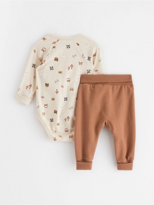 Set - wrap bodysuit and trousers - 3002917-9754