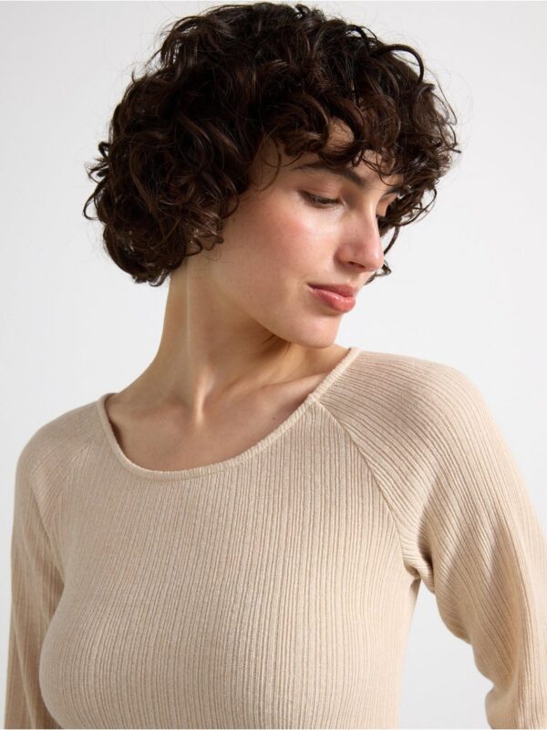 Long-sleeved ribbed top - 3003647-9609