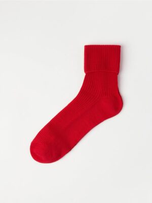 Ribbed merino wool socks - 8436103-5078