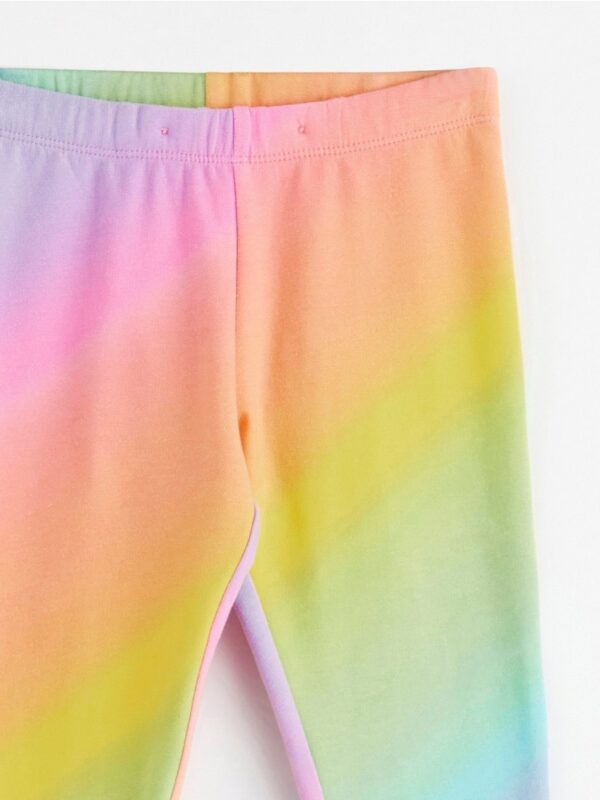 Leggings with rainbow print and brushed inside - 8475790-1031