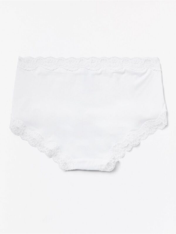 Regular waist briefs with lace trim - 3001868-70