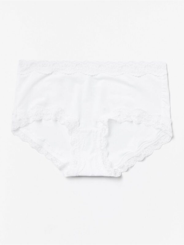 Regular waist briefs with lace trim - 3001868-70