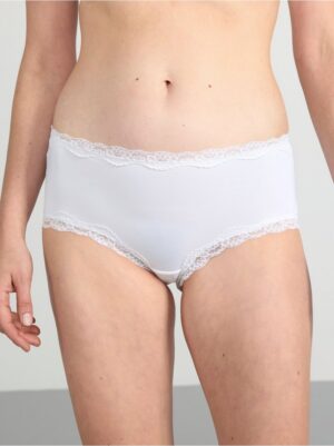 Regular waist briefs with lace trim - 3001868-70