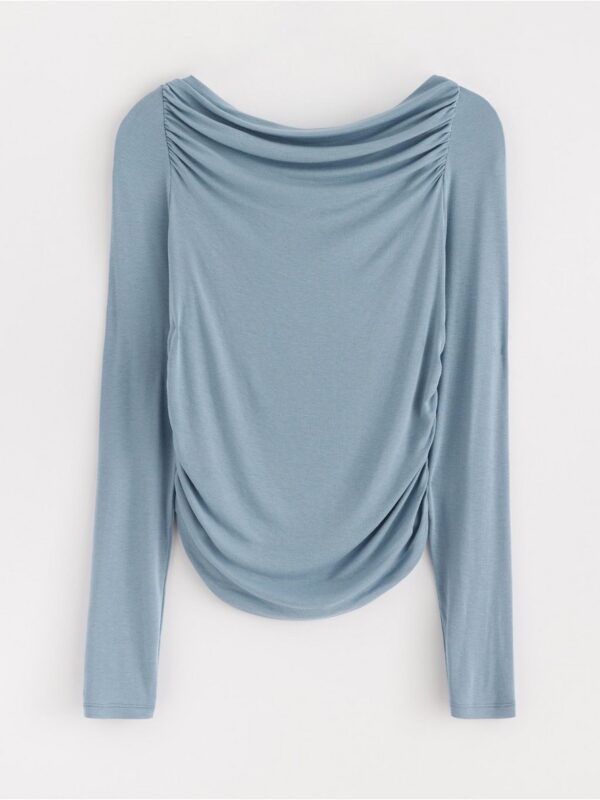 Long-sleeved top with gatherings - 3003867-8001