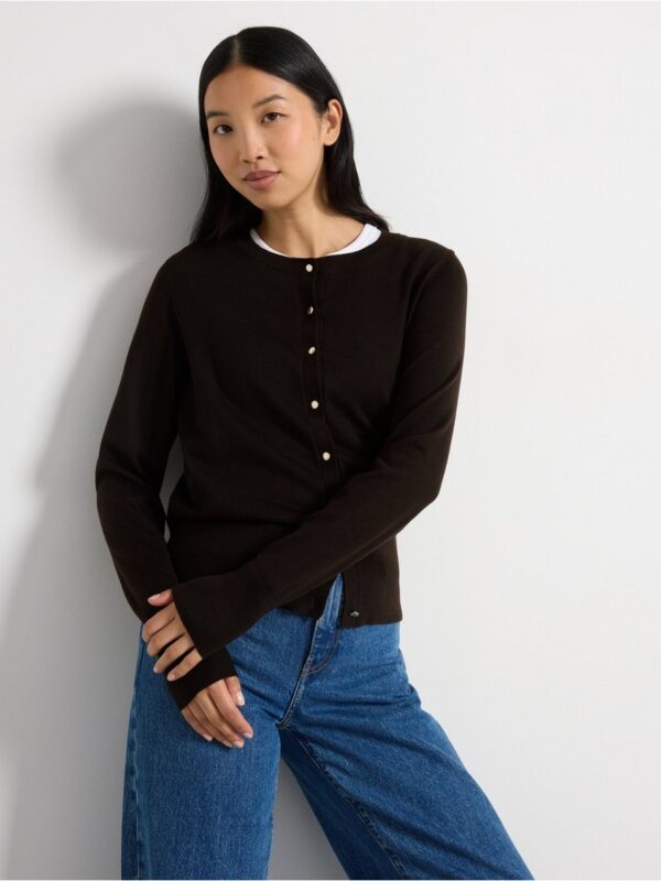 Fine-knit cardigan - 3000084-8117