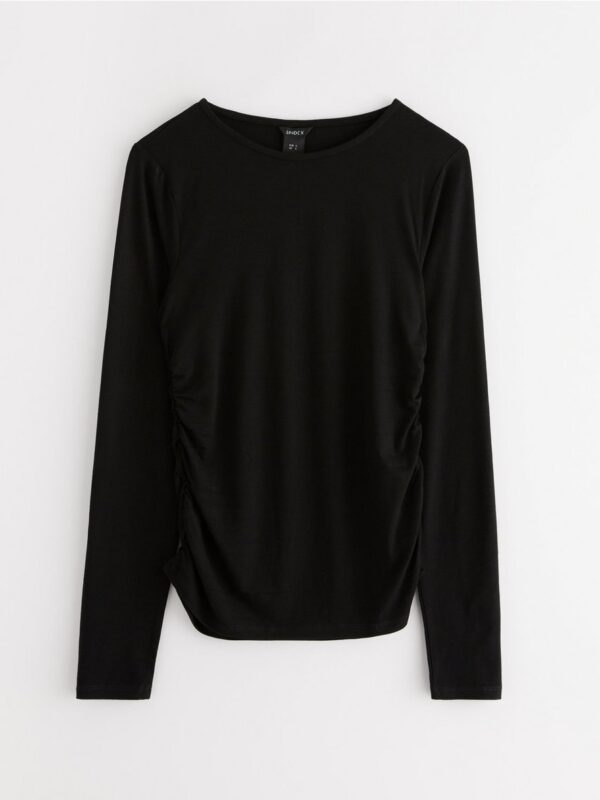 Long-sleeved top with gathering - 3001344-80