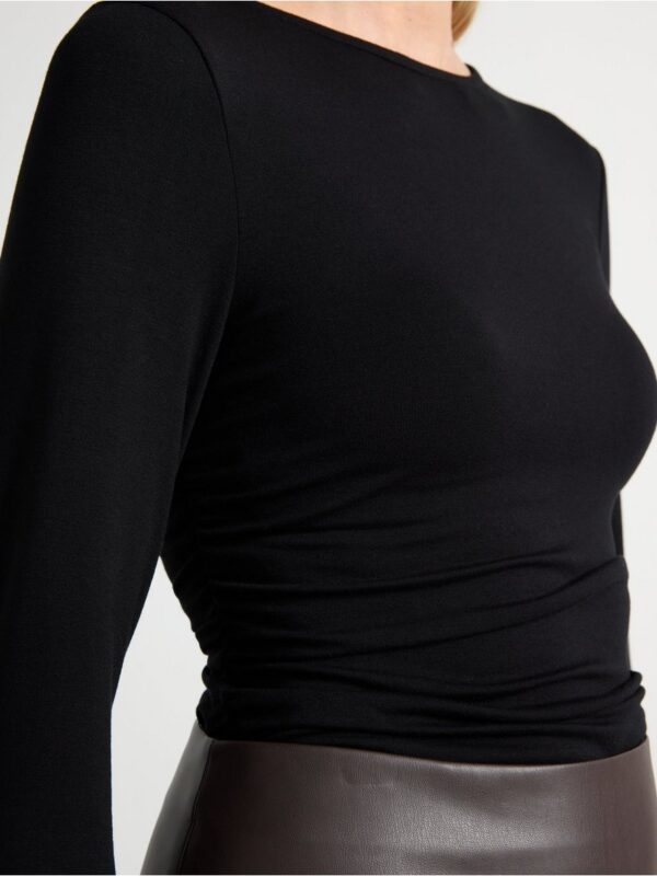 Long-sleeved top with gathering - 3001344-80