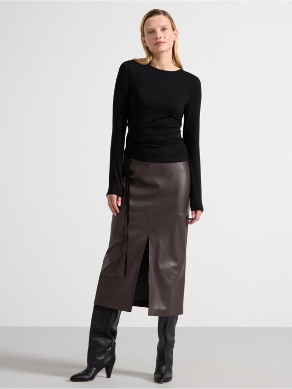 Long-sleeved top with gathering - 3001344-80
