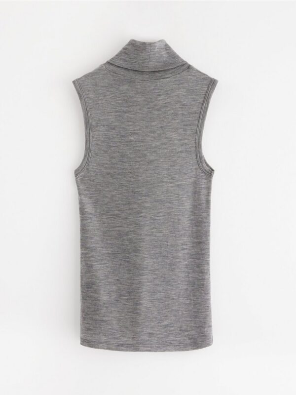 Sleeveless turtleneck top in wool - 3001588-145