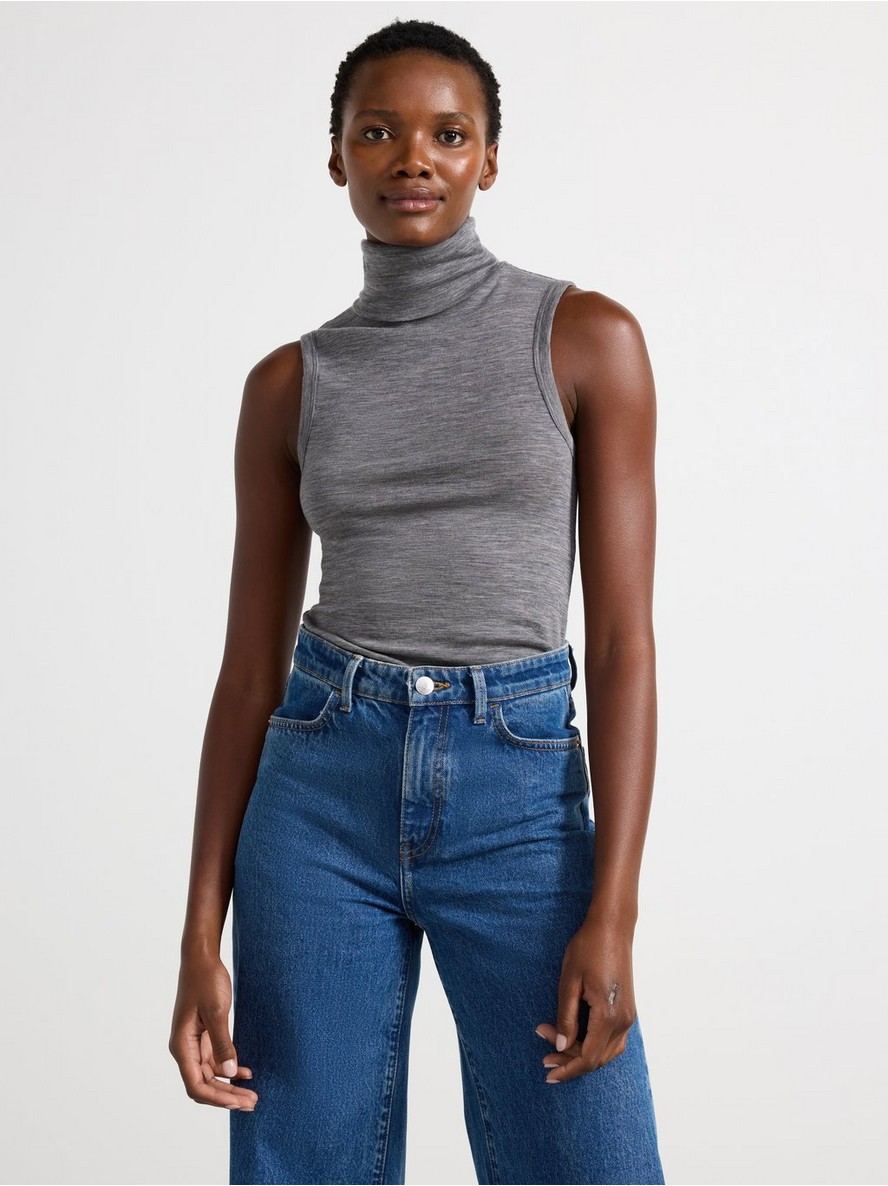 Majica – Sleeveless turtleneck top in wool