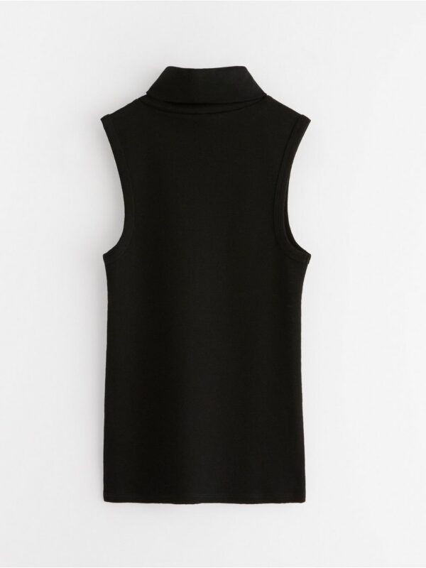 Sleeveless turtleneck top in wool - 3001588-80