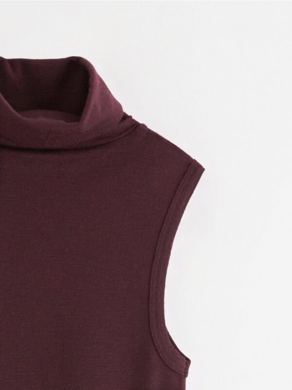 Sleeveless turtleneck top in wool - 3001588-8596
