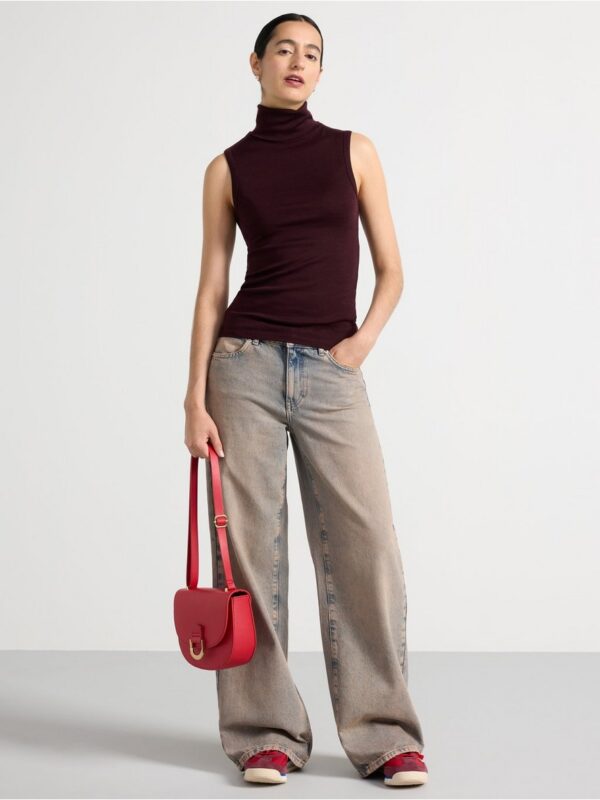 Sleeveless turtleneck top in wool - 3001588-8596