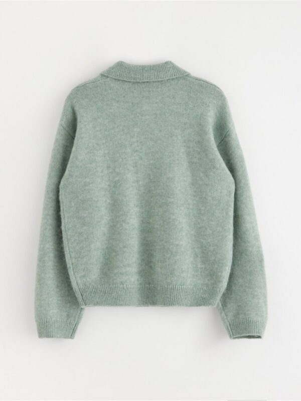 Knitted jumper with collar - 3001760-3564