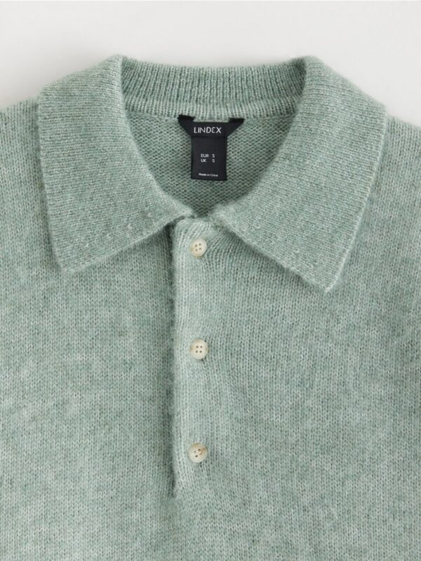 Knitted jumper with collar - 3001760-3564