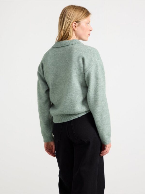 Knitted jumper with collar - 3001760-3564