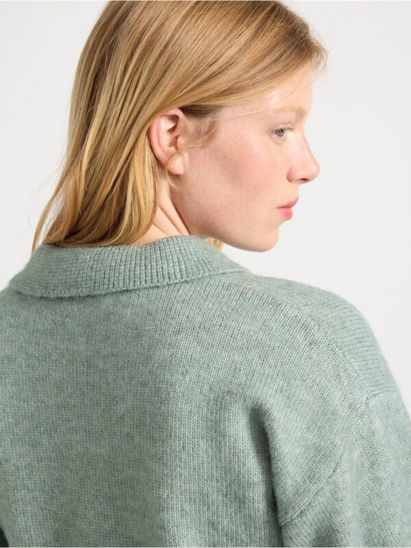 Knitted jumper with collar - 3001760-3564