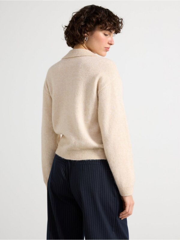 Knitted jumper with collar - 3001760-9609