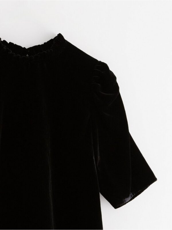 Short-sleeved blouse in velvet - 3003206-80