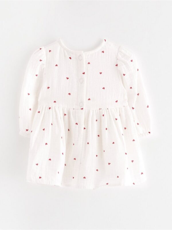 Long-sleeved dress in cotton gauze - 3003294-325