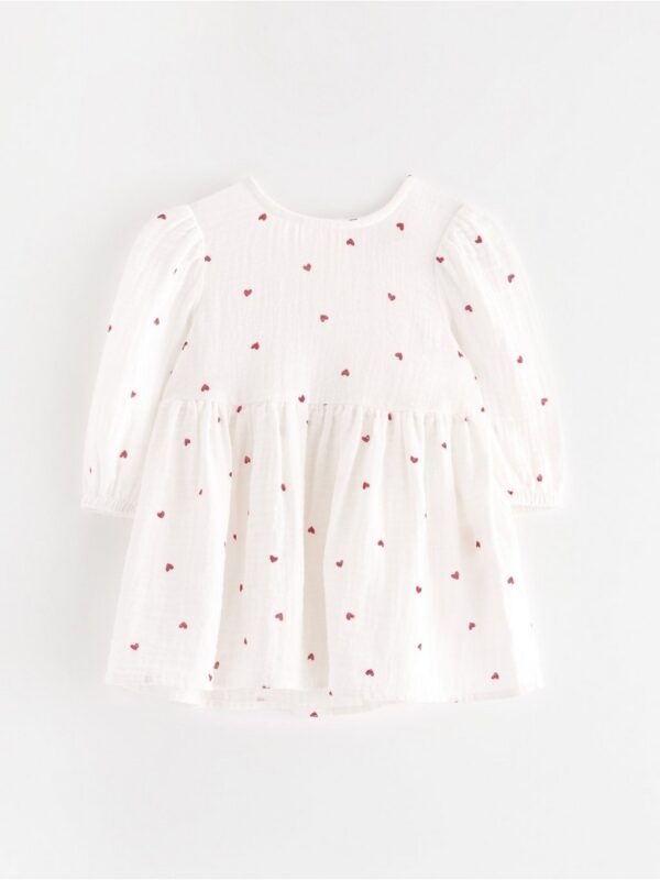Long-sleeved dress in cotton gauze - 3003294-325