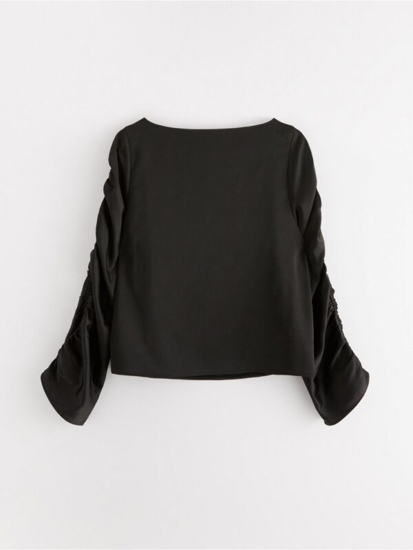 Blouse with ruched sleeves - 3003307-80