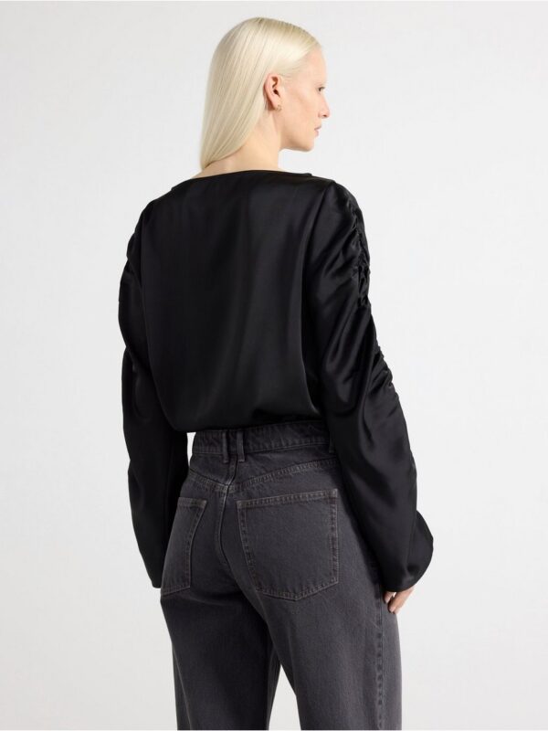 Blouse with ruched sleeves - 3003307-80